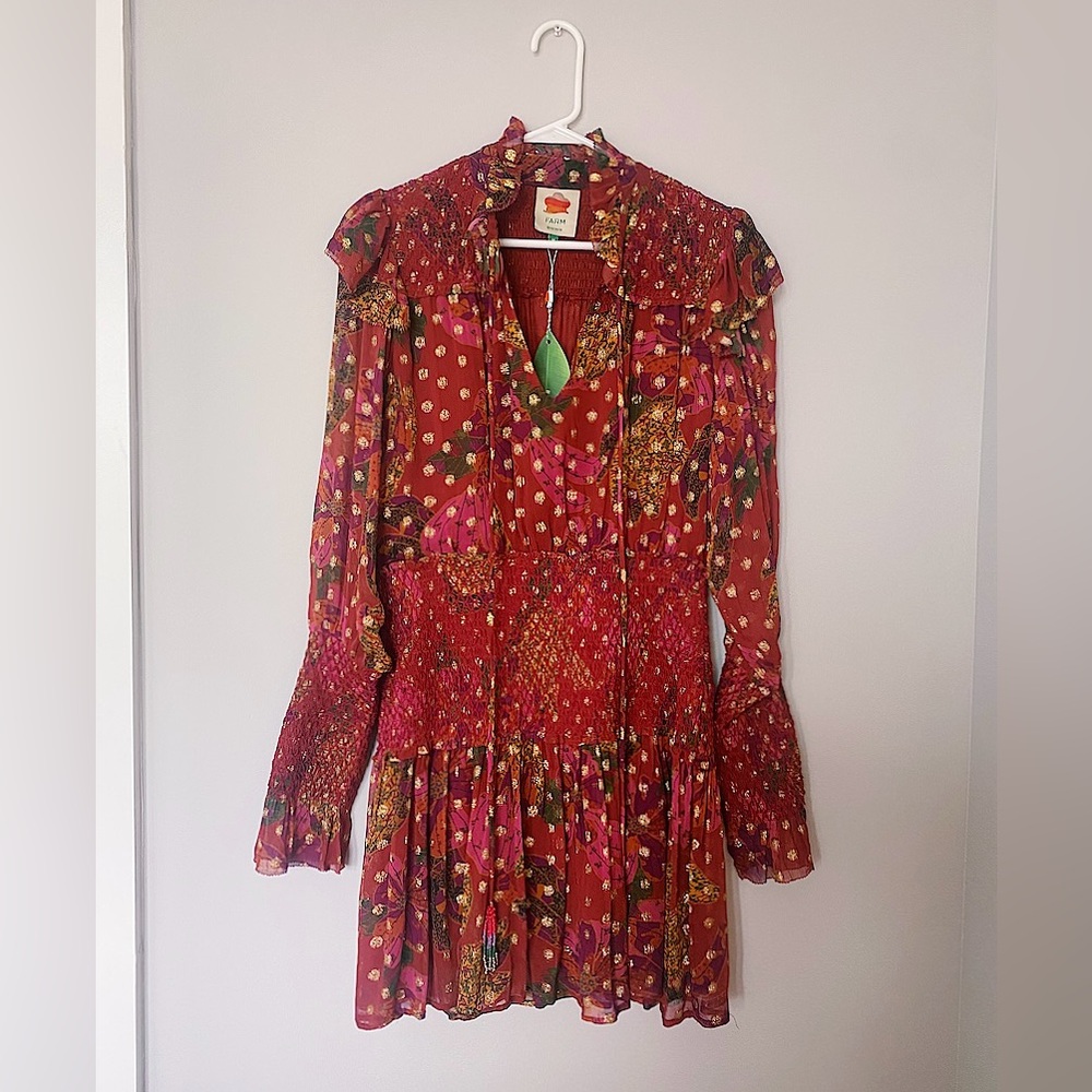 NWT Farm Rio banana Flowers Smocked Dress